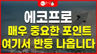 에코프로 매우 중요한 포인트 여기서 반등 나옵니다