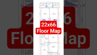 22 x 66 House Map | 22x66 Floor Plan Layout Design #ytshorts #floorplan #housedesign