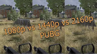 Сравнение 1080p, 1440p и 2160p на одинаковой диагонали монитора (PUBG)