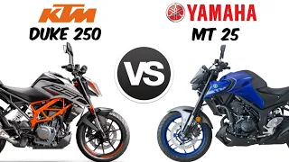 Yamaha mt 25 VS DUKE 250 | Detailed Comparison | Mileage | Top Speed | Price | Bike Informer |