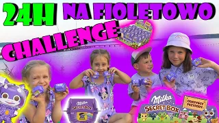 24H NA FIOLETOWO CHALLENGE 😊 OTWIERAMY MILKA SECRET BOX 😊  NELA I LILA TWINS STORY