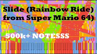 《Slide (Rainbow Ride) from Super Mario 64》500k+ NOTESSSS | Black Midi