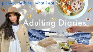 BILINGUAL VLOG 🍄 montréal picnics, thrifting, what i eat in day (vegan) | ADULTING DIARIES