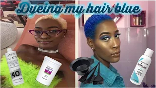 Bleaching & Dyeing My Natural hair blue x  Adore Sky Blue