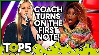 QUICKEST CHAIR TURNS in the Blind Auditions of The Voice | TOP5