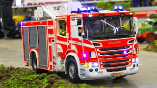 RC MODEL FIRE TRUCKS IN RESCUE OPERATIONS!! RC FIRE FIGHTERS, RC TRUCK CRASH AND RESCUE OPERATION