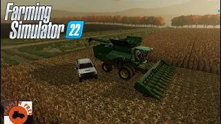 FS22!! Baling Cornstalks and Combining Corn!!!