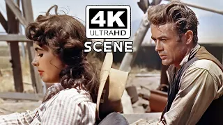 Elizabeth Taylor, James Dean, Rock Hudson in 1956's Giant | 4K