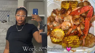 GRWM FOR WORK | DAY IN MY LIFE WORK EDITION | WORKING 9-5 | SEAFOOD | ATLANTA YOUTUBER YANABEE 💓