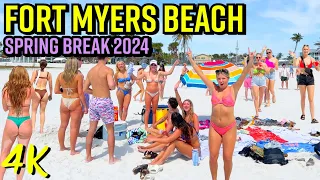 Fort Myers Beach Florida - Spring Break 2024 FULL 1HR  Walking Tour In 4K