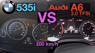 ACCELERATION BATTLE | 300 HP | Audi A6 3.0 TFSI vs BMW 535i *SUPERCHARGED vs TURBOCHARGED*