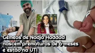 Apresentadora Nadja Haddad revela que filhos Gêmeos nasceram prematuros e  estão na UTI
