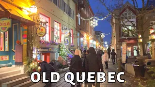 ✨Old Quebec City Christmas Snow Walk✨Place Royale, Petit Champlain, German Christmas Market