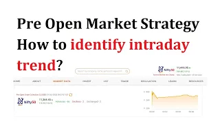 Pre Open Market Strategy | How to identify intraday trend?