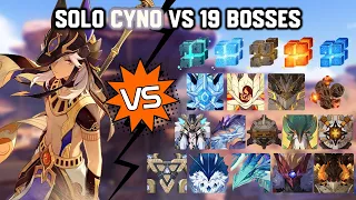 Solo C0 Cyno vs 19 Bosses Without Food Buff | Genshin Impact