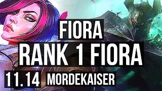 FIORA vs MORDEKAISER (TOP) | Rank 1 Fiora, 8 solo kills, Rank 8, 300+ games | TR Challenger | v11.14