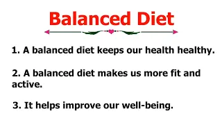 10 Lines Essay On Balanced Diet | Essay On Balanced Diet In English | A Balanced Diet Essay