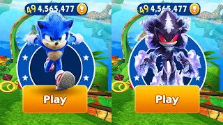 Sonic Dash New Update Mephiles the Dark vs Movie Sonic - All Characters Unlocked - Run Gameplay