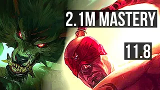 WARWICK vs LEE SIN (JUNGLE) | Quadra, Legendary, 20/2/6, 2.1M mastery | BR Diamond | v11.8