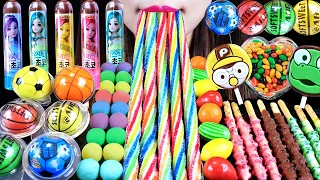 ASMR RAINBOWTWISTJELLY,MINT CHOCO,SPORTSBALL GUM,LIPSTICK CHOCOLATE,FRUIT GUM 800K SUBSCRIBER THANKS