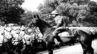 German troops decorated and troops pass in review along Avenue Foch, Paris, durin...HD Stock Footage