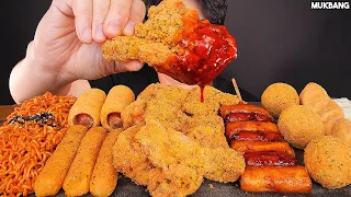 뿌링클 치킨 뿌링 사이드메뉴 치즈볼 치즈스틱 먹방 BBURINKLE CHICKEN 🍗 FIRE NOODLES CHEESE BALL EATING ASMR MUKBANG