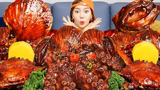 [Mukbang ASMR] Extremely Spicy Buldak 🔥 Jjajang Octopus Braised Seafood 🐙 Recipe Eatingshow Ssoyoung