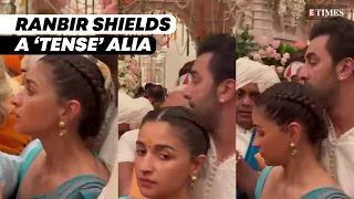 Ranbir Kapoor Shields 'Tense' Alia Bhatt Amid Crowd At Ayodhya's Ram Mandir