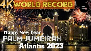 Fireworks at The Palm Jumeirah Fountain Dubai|Happy New Year 2023|Beautiful World Record 4k Video HD