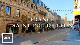 Autumn walking in the cozy town in France, Brittany 🫶 Saint-Pol-De-Léon | 4K HDR 60fps