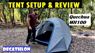 How to Setup a camping tent | Decathlon Quechua MH100 3person tent | Tent setup and review | English