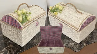 Diy Jewelry Box/ Diy Rope Organizer/ Recycling Shoes Box/ اعادة تدوير كرتون الحذاء