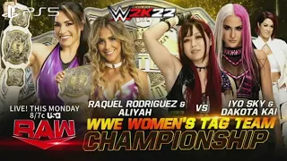 WWE 2K22 (PS5) - RODRIGUEZ & ALIYAH vs KAI & SKY GAMEPLAY | WWE WOMEN'S TAG TEAM TITLE MATCH 9/12/22