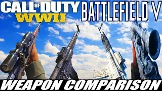 Battlefield V vs COD WW2 - Complete Weapon Comparison In Slow Motion