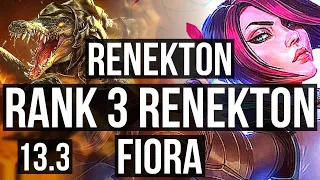 RENEKTON vs FIORA (TOP) | Rank 3 Renekton, 1/0/6, Rank 26 | EUW Challenger | 13.3
