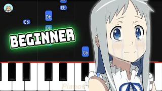 Anohana ED - "Secret Base" - BEGINNER Piano Tutorial & Sheet Music