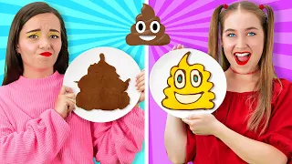 TANTANGAN SENI PANCAKE || Cara Membuat Pancake Emoji dalam 24 Jam! oleh 123 GO! SCHOOL