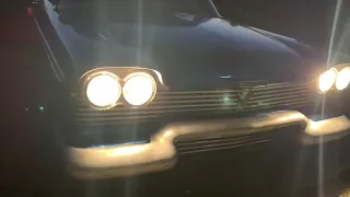 1958 Plymouth Belvedere at night