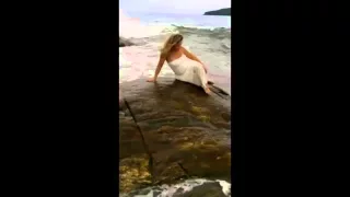 Photo Shoot FAIL  Woman gets swept away by big wave in Brazil | Original