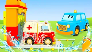 Schlaue Autos. Warnleuchten für die Rettungsfahrzeuge. Zeichentrickfilm für Kleinkinder