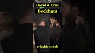 David and Cruz Beckham at fashion week