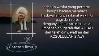 Amalkan 3 wasiat Habib Umar !!! In syaa Allah, Allah akan mencukupkan apa-apa yang menyusahkan kita