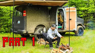 Camping In Rain With Camper Van