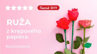 Ruža z krepového papiera - jednoduché tvorenie pre deti - DIY