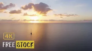 Sailboat in the Sea [4K] | Free Drone Footage