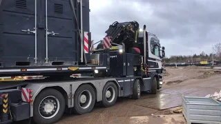 Arjen Kandt Speciaal Transport | Scania R560 V8 SOUND | Maneuvering on the construction site