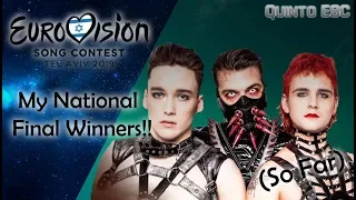 Eurovision 2019 - My National final winners (So Far)