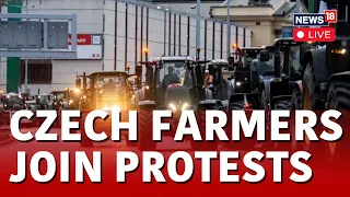 Czech Farmers Protest LIVE | Tractors Roll Into Downtown Prague As Czech Farmers Join Protests