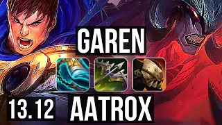 GAREN vs AATROX (TOP) | 11 solo kills, 2.8M mastery, 800+ games, Legendary | KR Master | 13.12