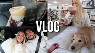 VLOG: starbucks pumpkin spice latte, home goods shop with me, new books + designer handbag haul